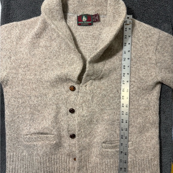 Vintage High Sierra Men's Tan Shawl Collar Wool Cardigan - Picture 5 of 6